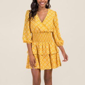 Francesca's Ari Smocked Waist Dress S